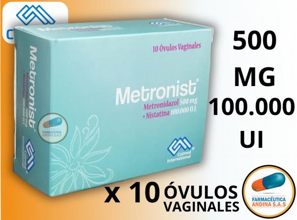 METRONIDAZOL 500 MG + NISTATINA 100.000 UI CAJA X 10 OVULOS (METRONIST