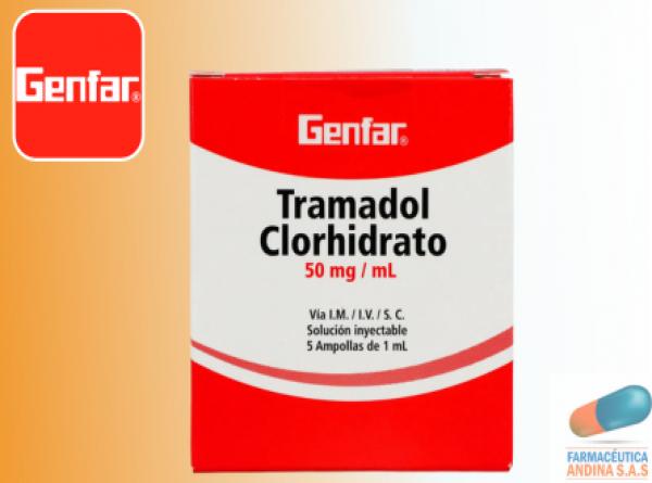 TRAMADOL 50 MG/ML CAJA X 5 AMPOLLAS GENFAR