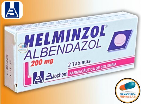 ALBENDAZOL 200 MG CAJA x 2 TABLETAS (HELMINZOL) BIOCHEN